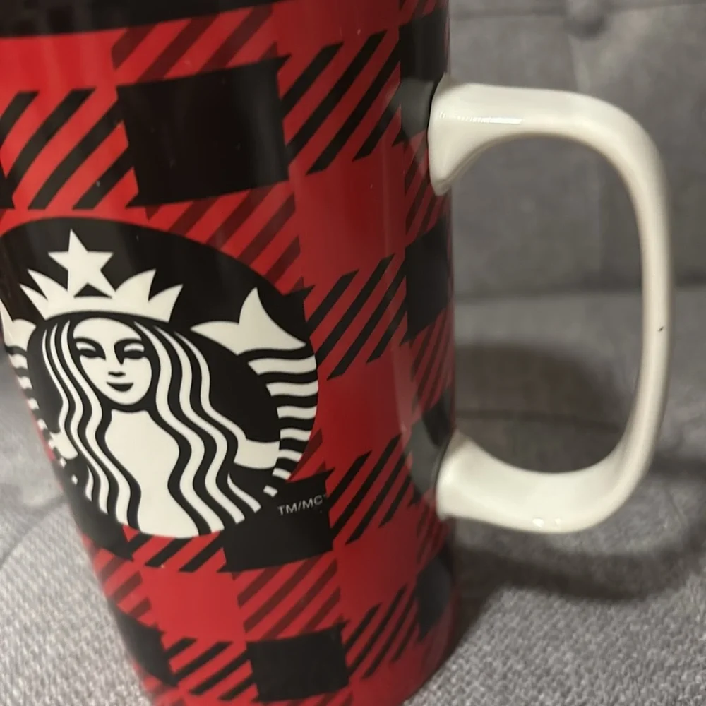 Starbucks 16oz Buffalo Plaid Mermaid Ceramic Mug - Picture 2 of 6